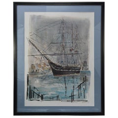 Vintage Limited Edition Graphic Print of USS Constitution by A. Birdsey