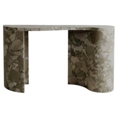 Limited Edition, Green Marble Stone Curved Organic Dune Console, Esther Knopfler