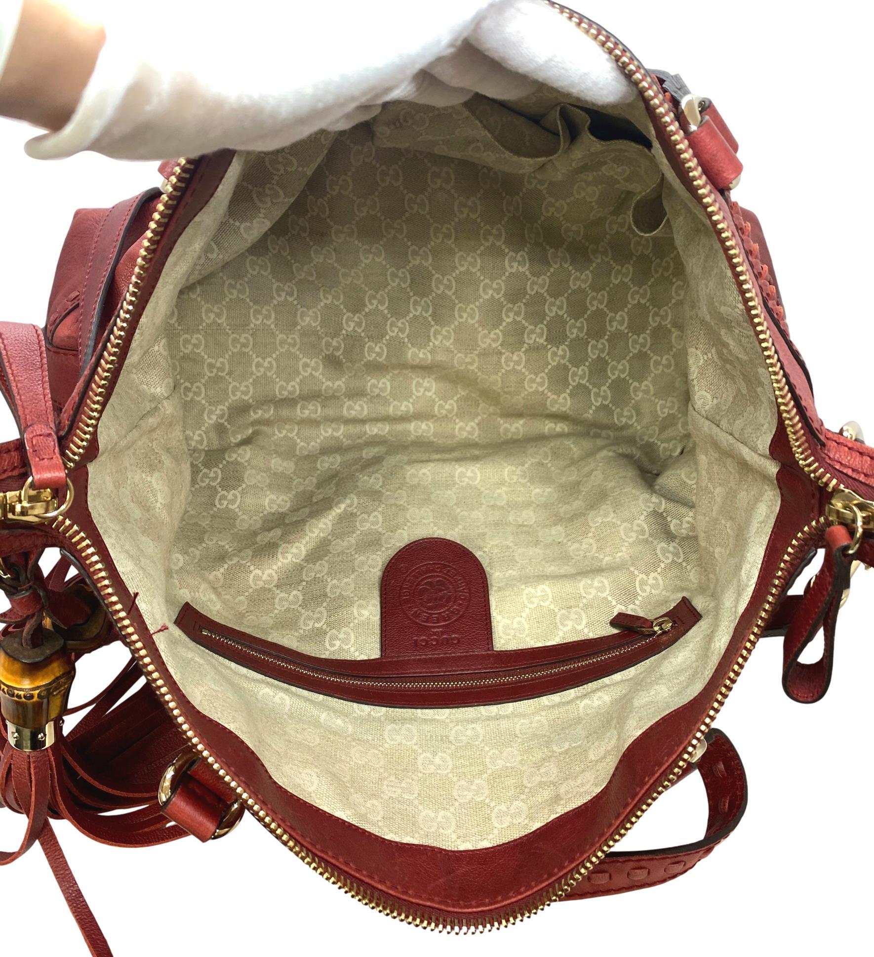 Limited Edition Gucci Green Carpet Challenge Red Leather Shoulder Tote Bag In Excellent Condition In Banner Elk, NC