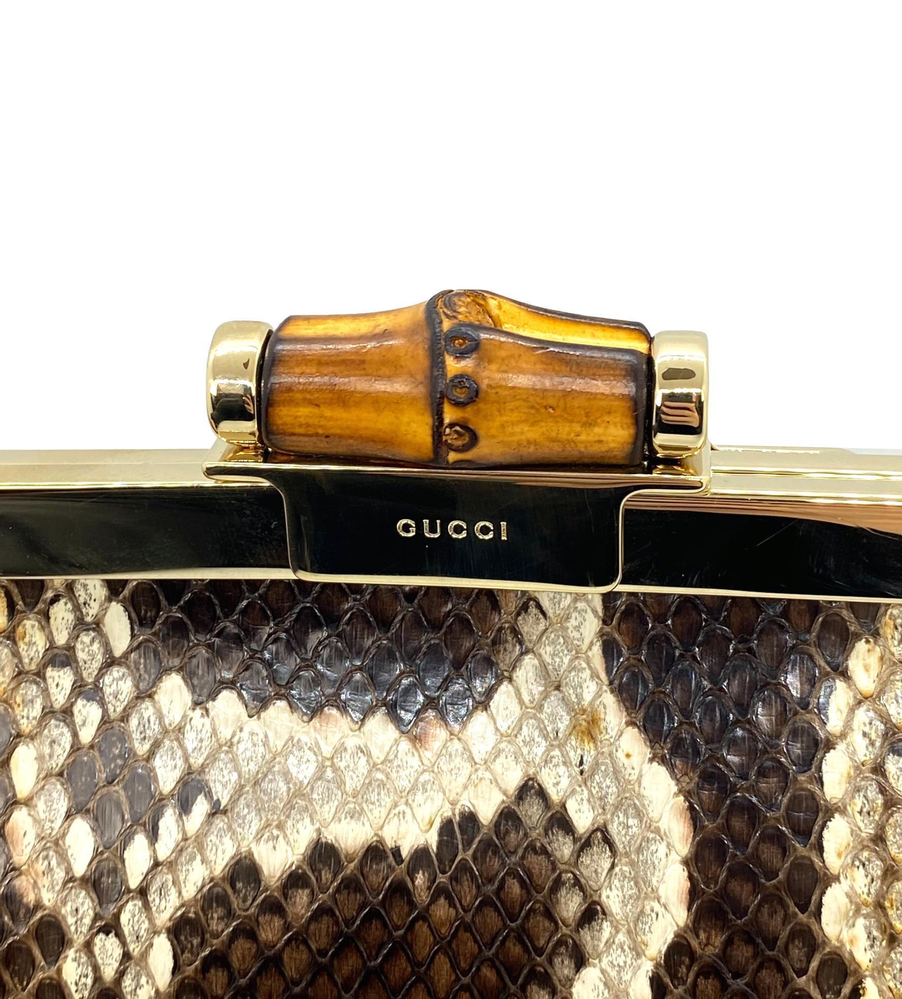 Women's or Men's Limited Edition Gucci Tom Ford Python Minaudière Runway Frame Bag