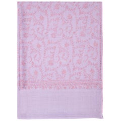Limited Edition Hand Embroidered Cashmere Shawl in Lilac Made in Kashmir - Gift