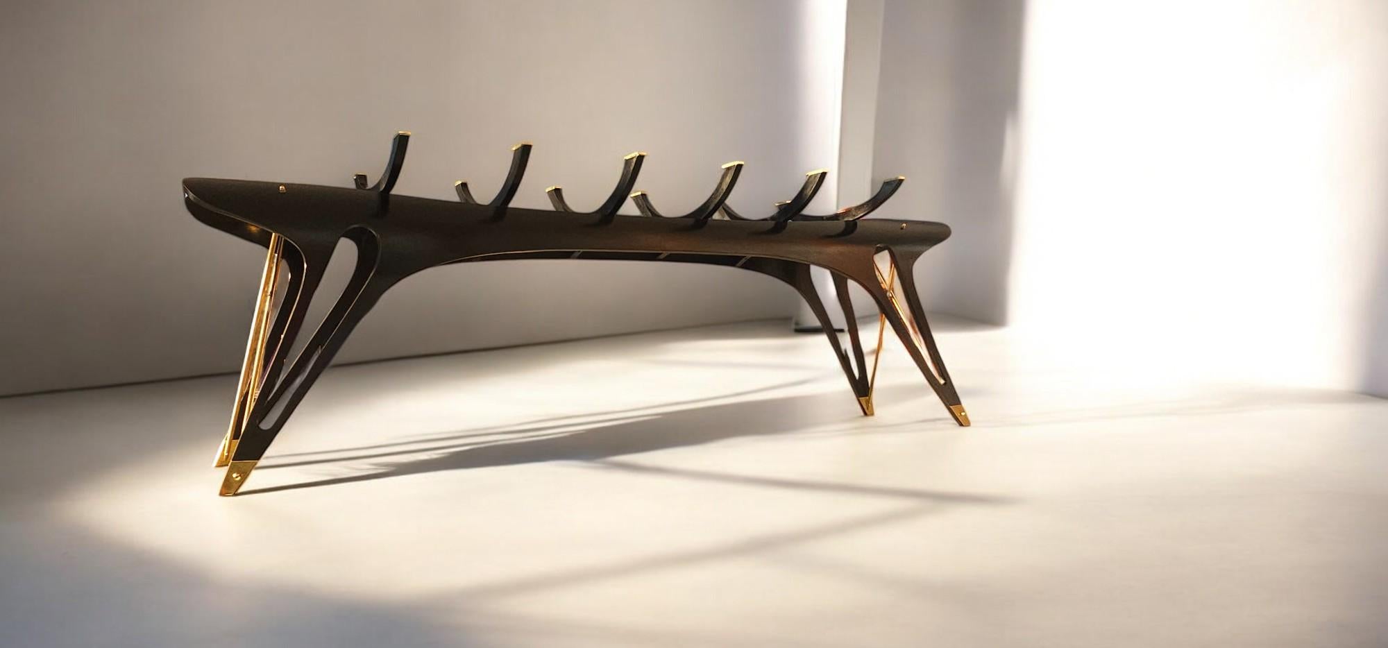 Table de table de table noire représentative italienne fabriquée à la main en édition limitée, 2024 en vente 14