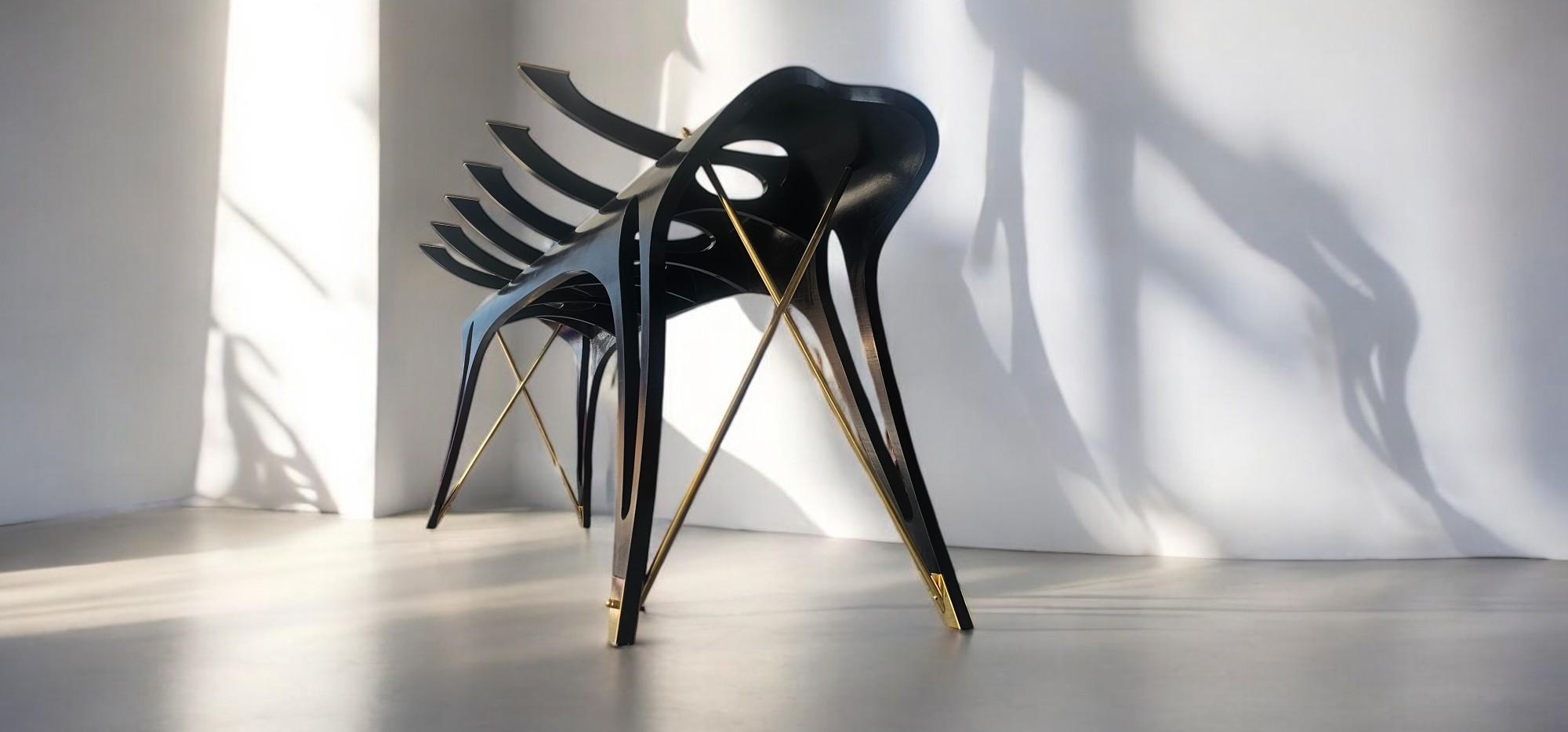 Table de table de table noire représentative italienne fabriquée à la main en édition limitée, 2024 en vente 3