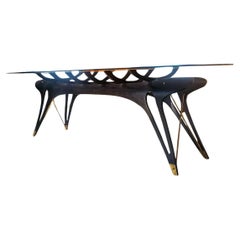 Limited Edition Handcrafted Italian representative black dinner table, 2024