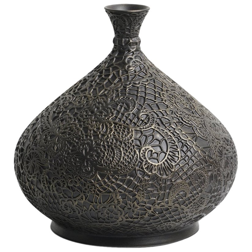 Limited Edition Handmade Ceramic Bronz Small Vase -Esma Dereboy Snoha Collection