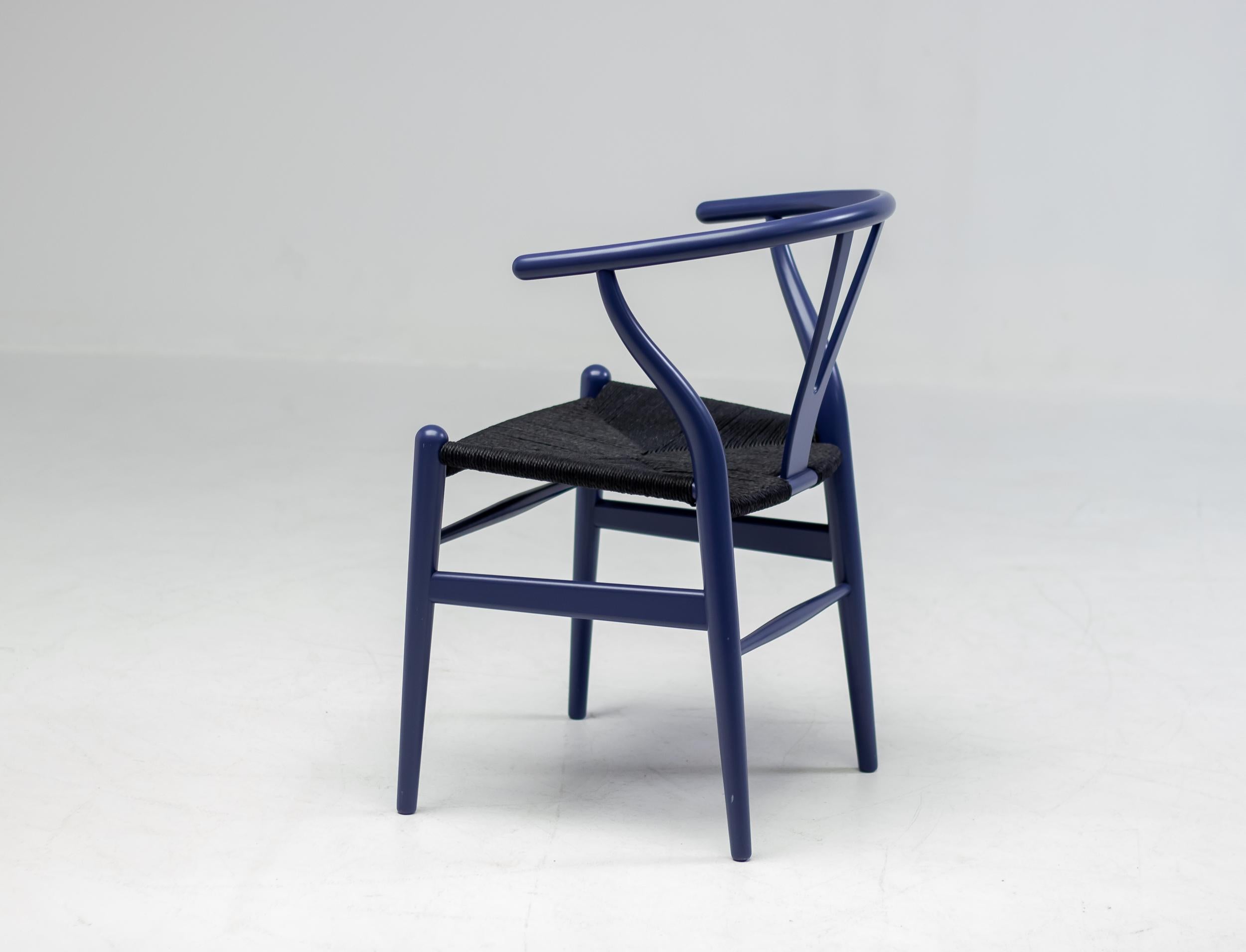Danish Limited Edition Hans Wegner CH24 Wishbone Chair in Purple with Black Seat