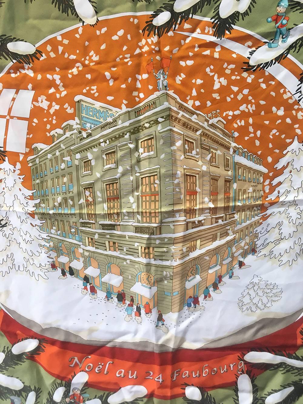 Women's or Men's Hermes Noel au 24 Faubourg Silk Scarf 