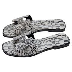 Sandales Hermes Oran en édition limitée  Impression "Op'H" NOUVEAU  Taille 39