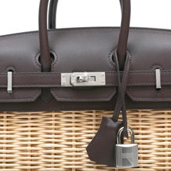 Limited Edition Hermès Picnic Birkin 25 Bag Osier Wicker w PH