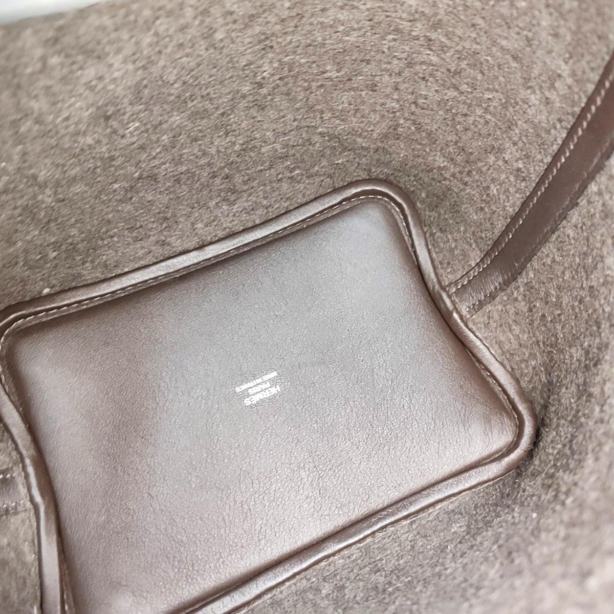 Edizione limitata Hermes Picotin 18 Grigio scuro in pelle e lana PHW in vendita 3