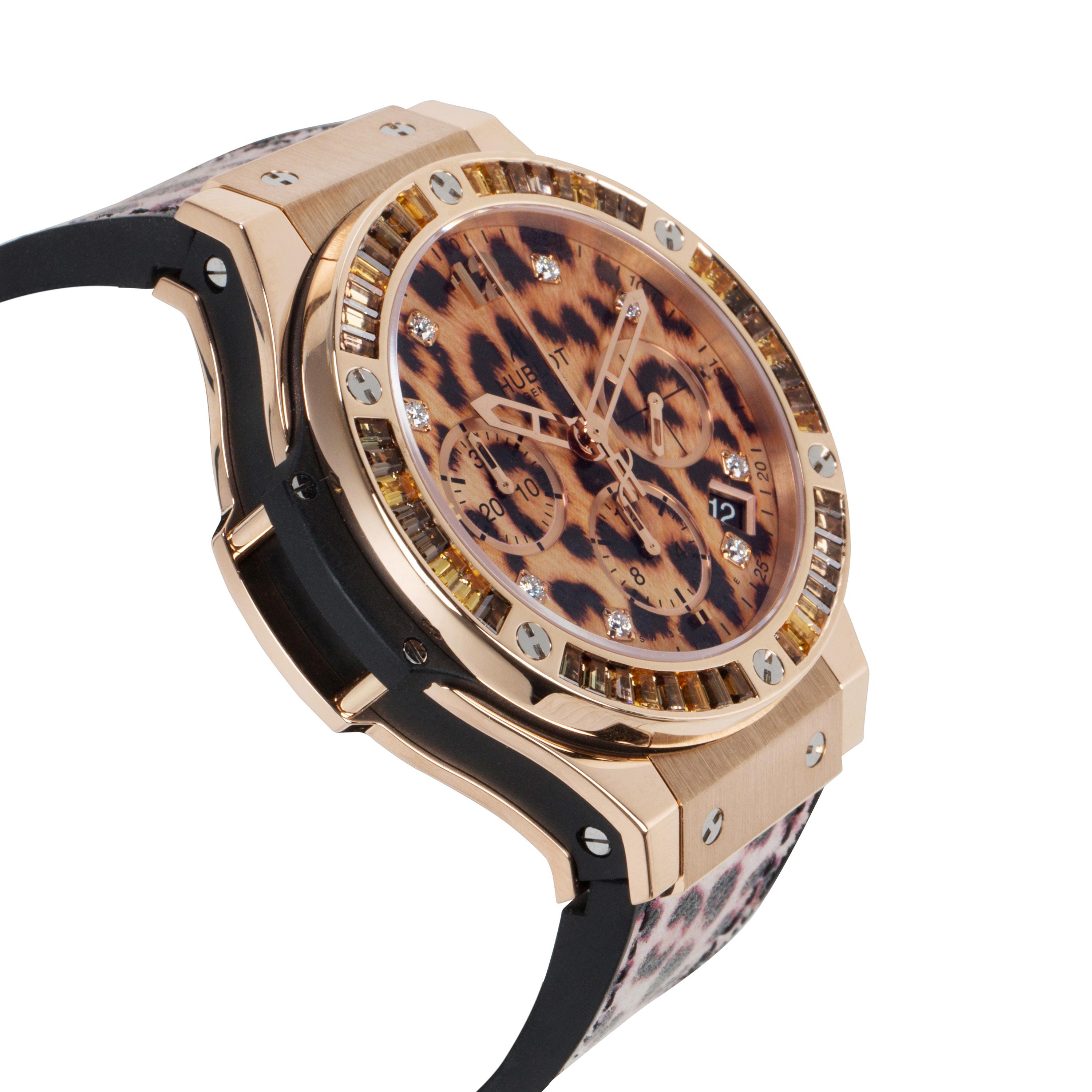 Limited Edition Hublot Leopard Big Bang 341.PX.7610.NR.1976 Unisex Watch In Excellent Condition In New York, NY