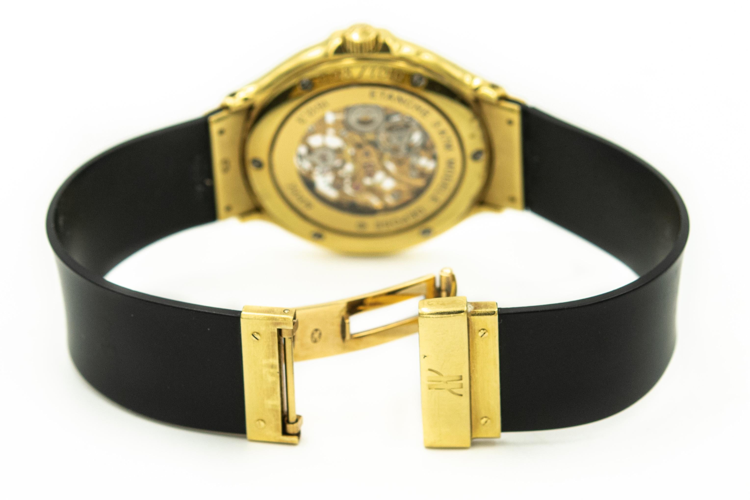 Limited Edition Hublot Unisex MDM Skeleton 18k Yellow Gold Watch Ref. 1512.3 In Good Condition For Sale In Miami Beach, FL
