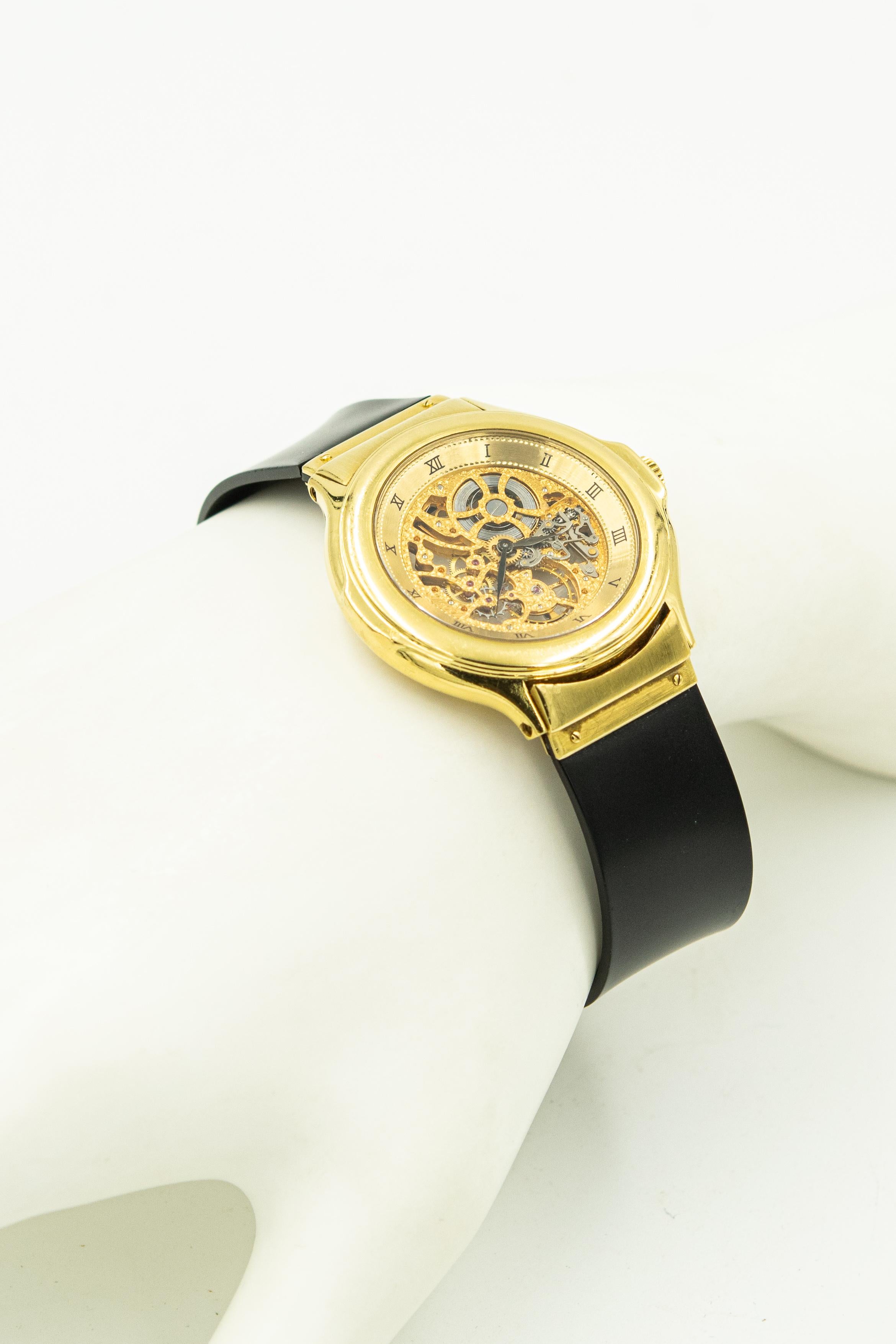Limited Edition Hublot Unisex MDM Skeleton 18k Yellow Gold Watch Ref. 1512.3 For Sale 1