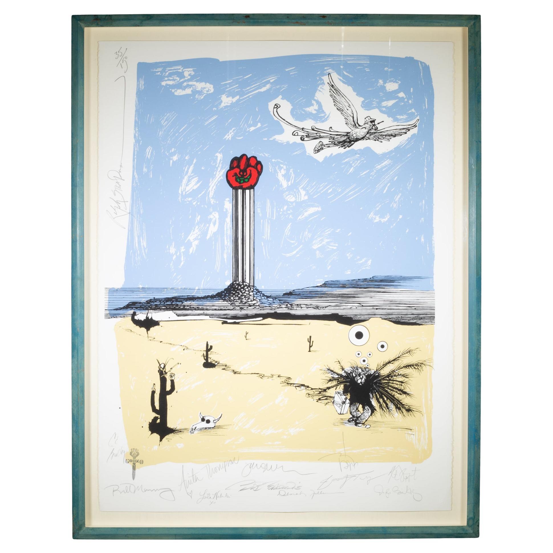 Limited Edition Hunter S. Thompson Memorial Print "Going Home" by Ralph Steadman