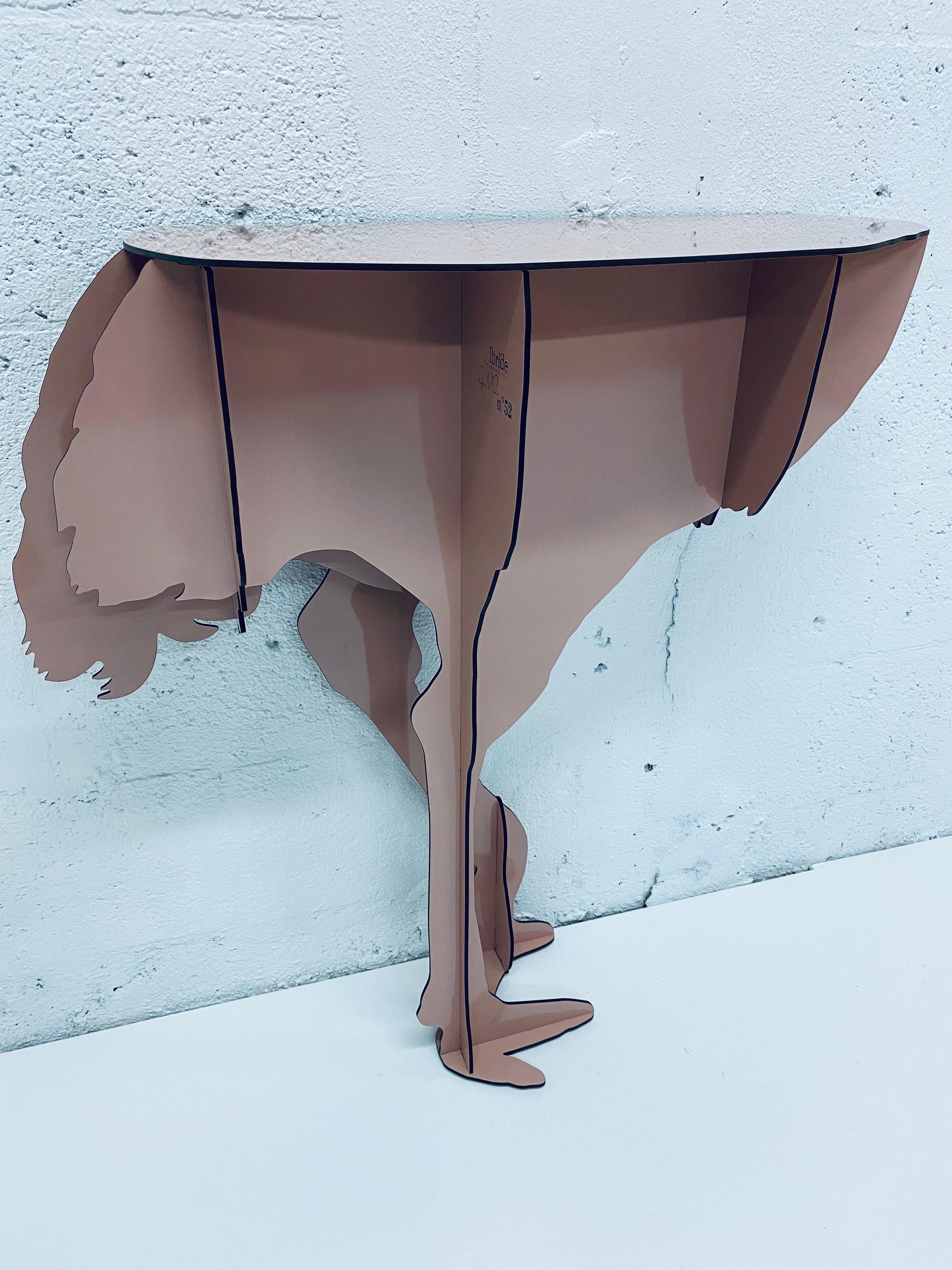 Designed by Rachel and Benoît Convers in 2006, the Diva console table makes a delightfully eccentric addition to any interior scheme. This dusty pink console is a limited edition piece for the 10th Anniversary of the table and is signed and numbered