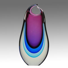 Vaso in vetro italiano in edizione limitata intitolato “Silvano Signoretto Vase” di Murano