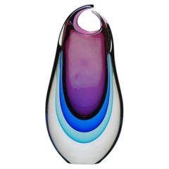 Vaso in vetro italiano in edizione limitata intitolato “Silvano Signoretto Vase” di Murano