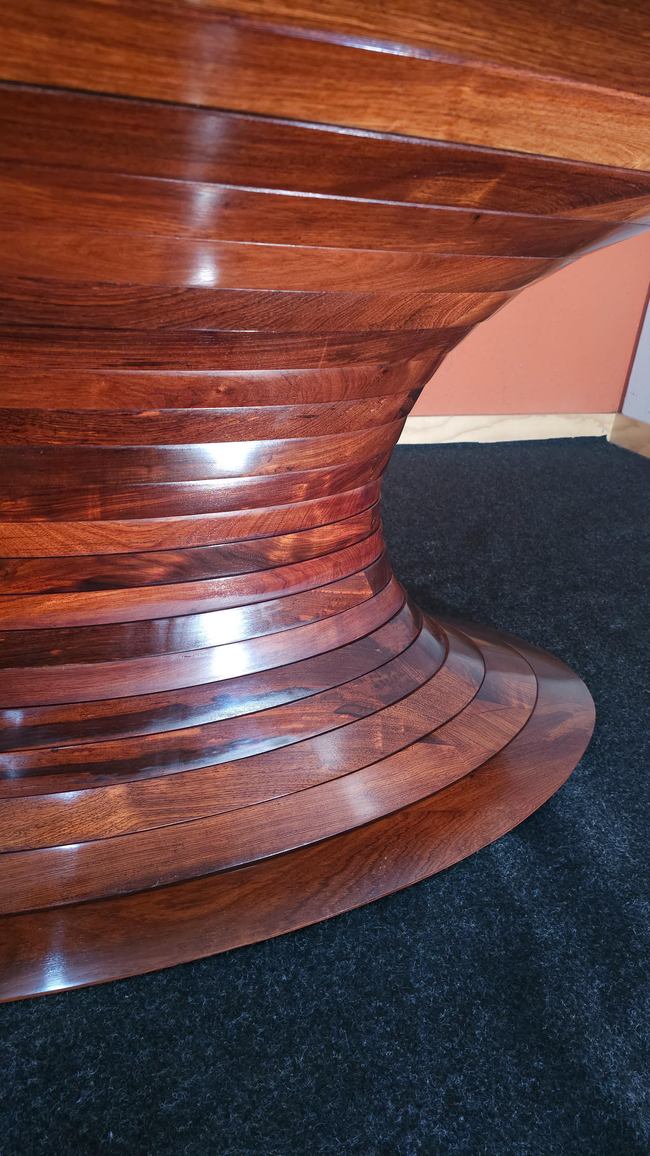  Limited edition Italian solid rosewood oval dining table For Sale 5