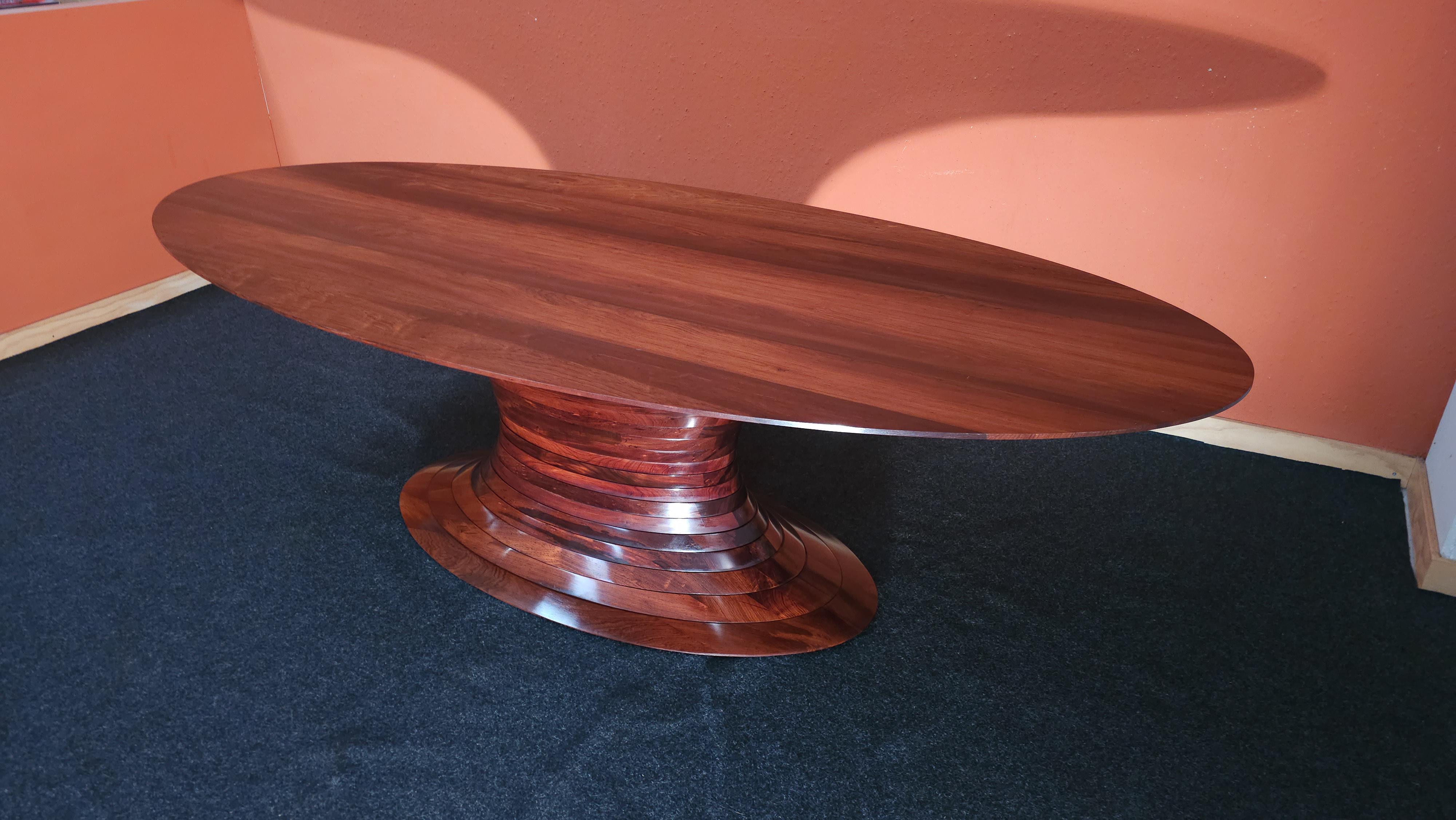 Limited edition Italian solid rosewood oval dining table For Sale 10