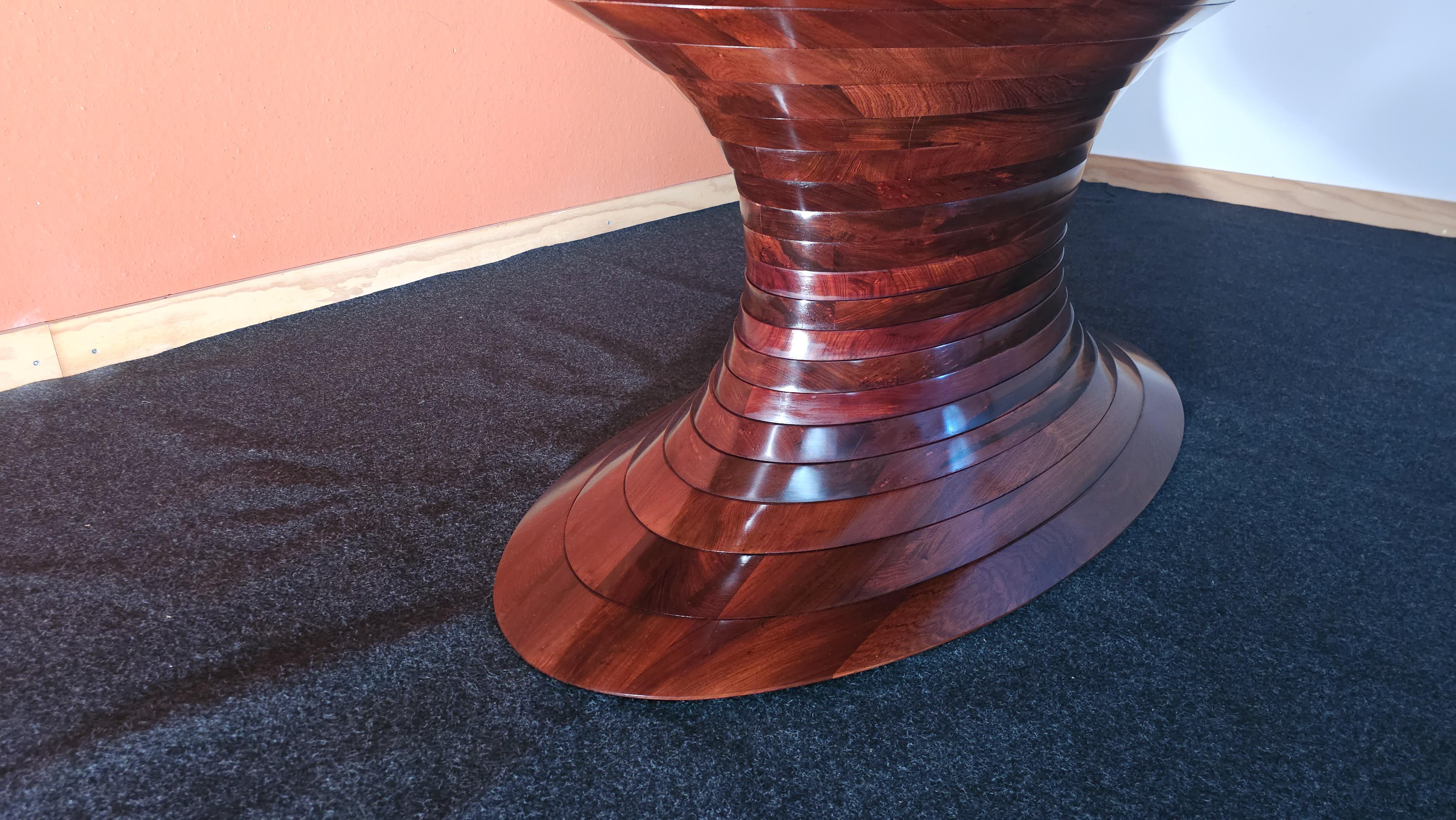 Limited edition Italian solid rosewood oval dining table For Sale 14