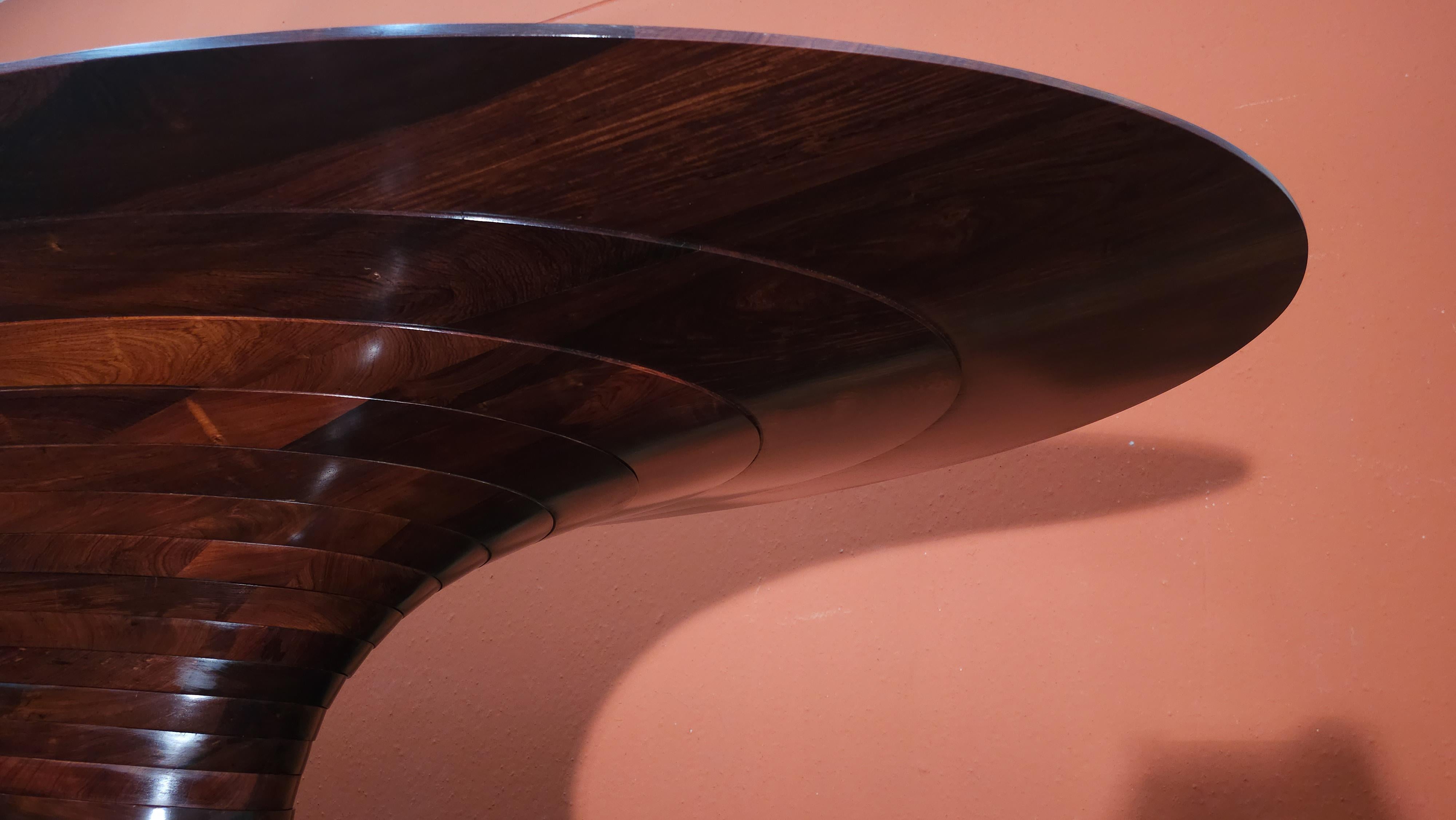  Limited edition Italian solid rosewood oval dining table For Sale 3
