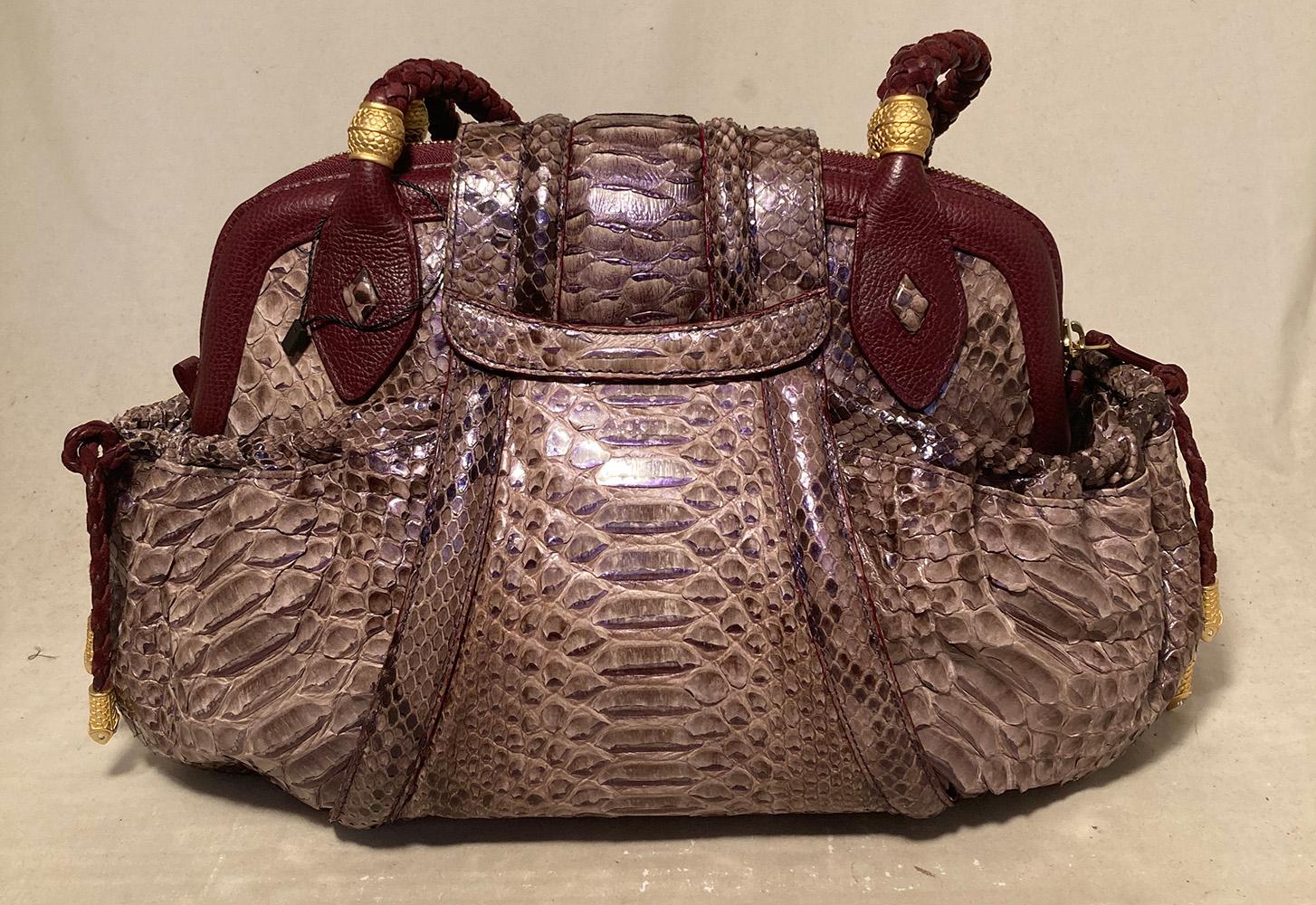 Brown Limited Edition Judith Leiber Rachel Zoe Python Medusa Bag For Sale