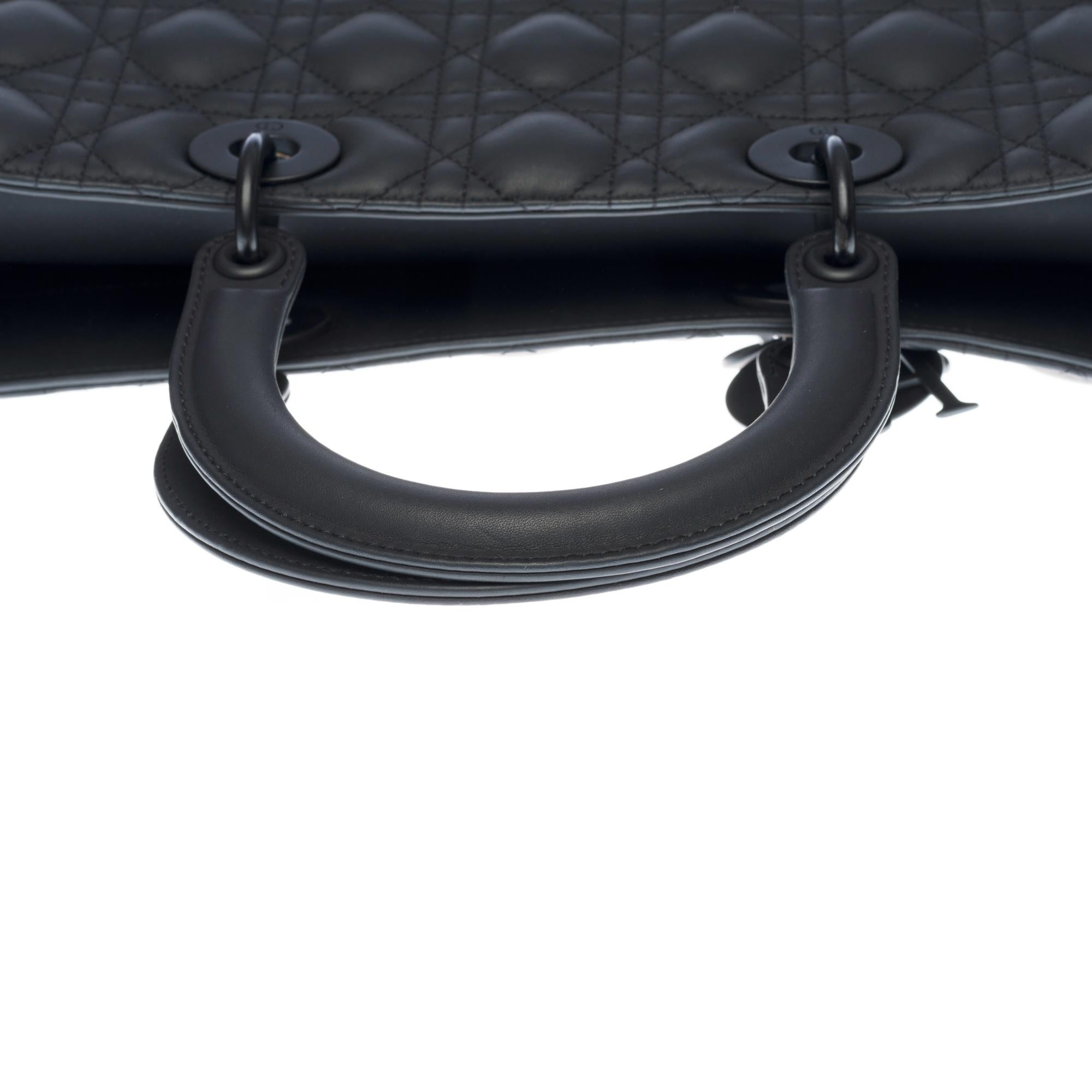 Limited Edition Lady Dior (GM) strap in Ultamatte black calf 1