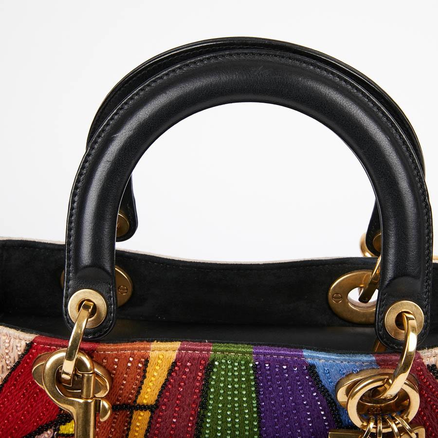 Limited Edition Lady DIOR Multicolored Judgment Bag In Excellent Condition In Paris, FR