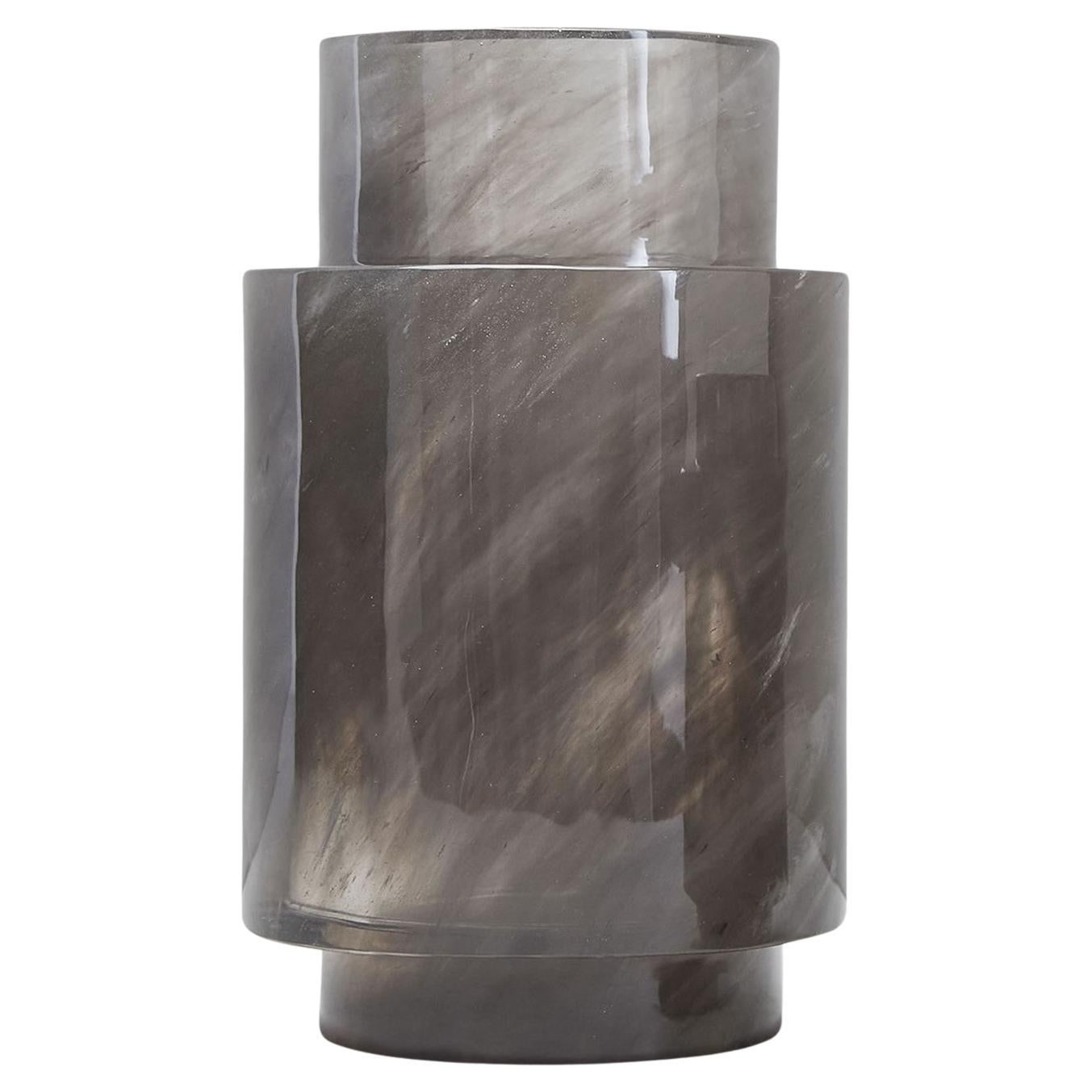 Limited Edition Large Mocha Rock Crystal Candle Votive by Gilles Caffier 