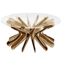 Limited Edition Large Steel in Rotation Coffee Table in Lacquered Copper, Zieta