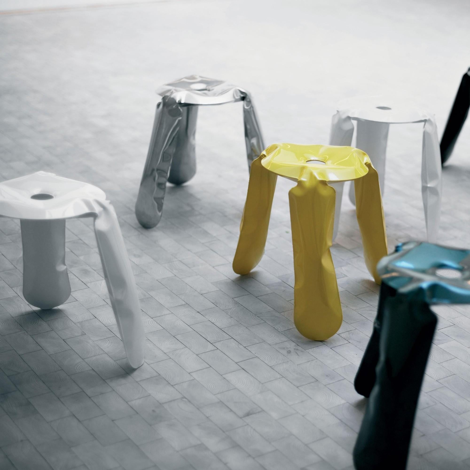 Modern In Stock in Los Angeles, Limited Edition Counter Stool Polished Stainless Steel