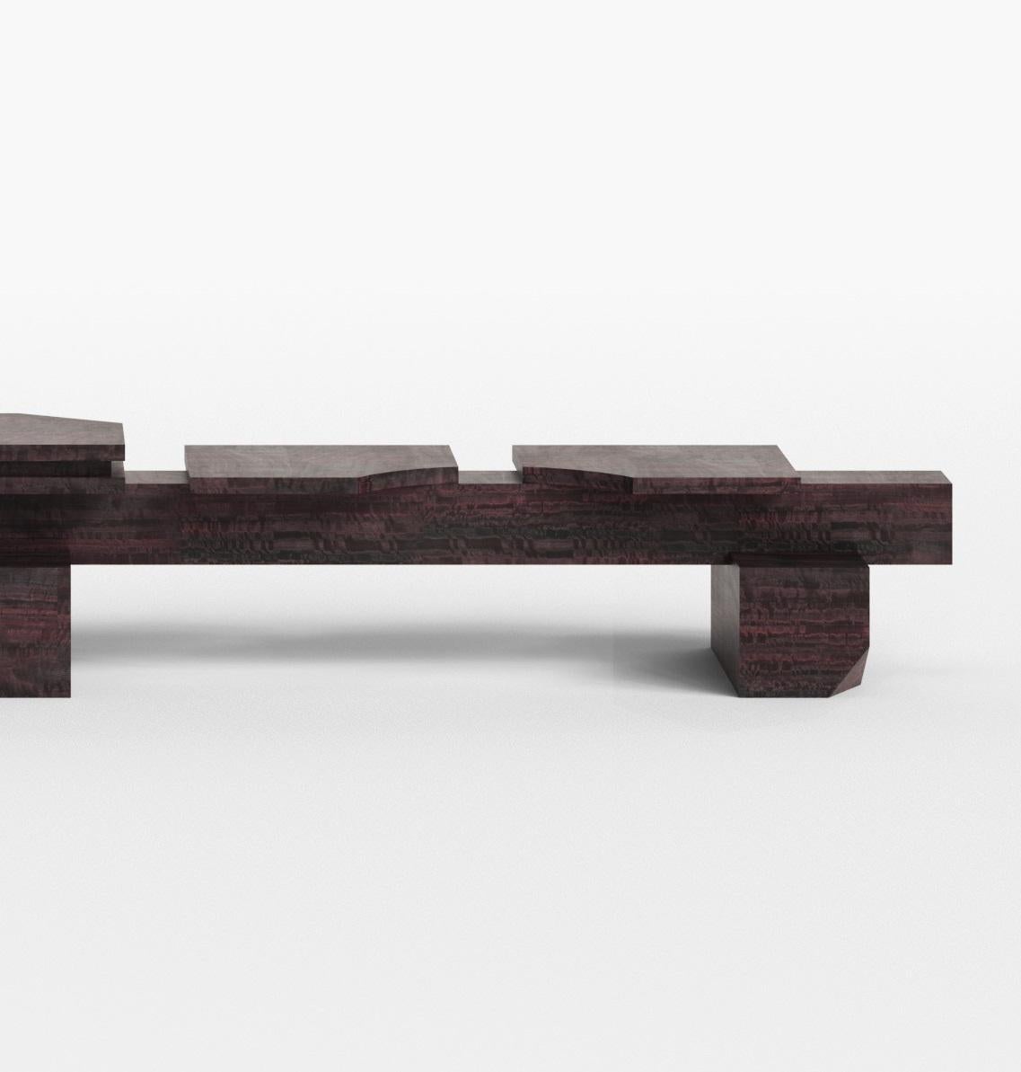 Postmoderne Banc Limo édition limitée en MDF avec placage d'eucalyptus bleu par sashaxsasha en vente