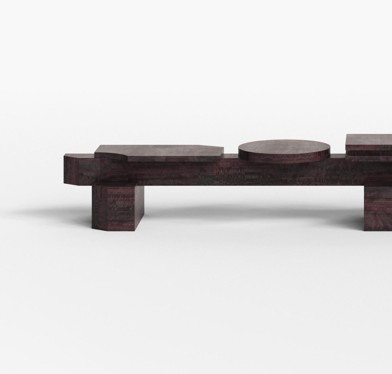 Français Banc Limo édition limitée en MDF avec placage d'eucalyptus bleu par sashaxsasha en vente