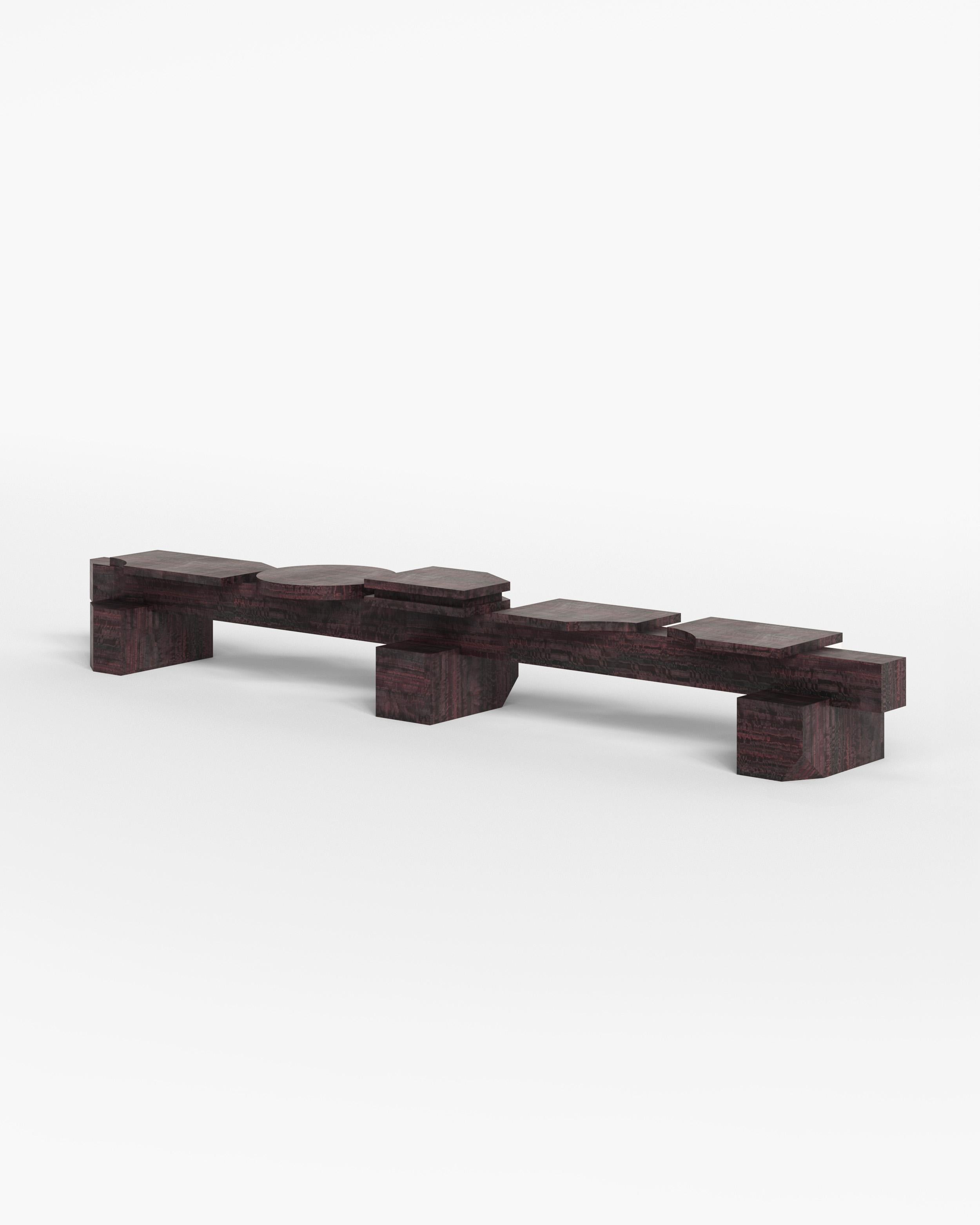 Placage Banc Limo édition limitée en MDF avec placage d'eucalyptus bleu par sashaxsasha en vente