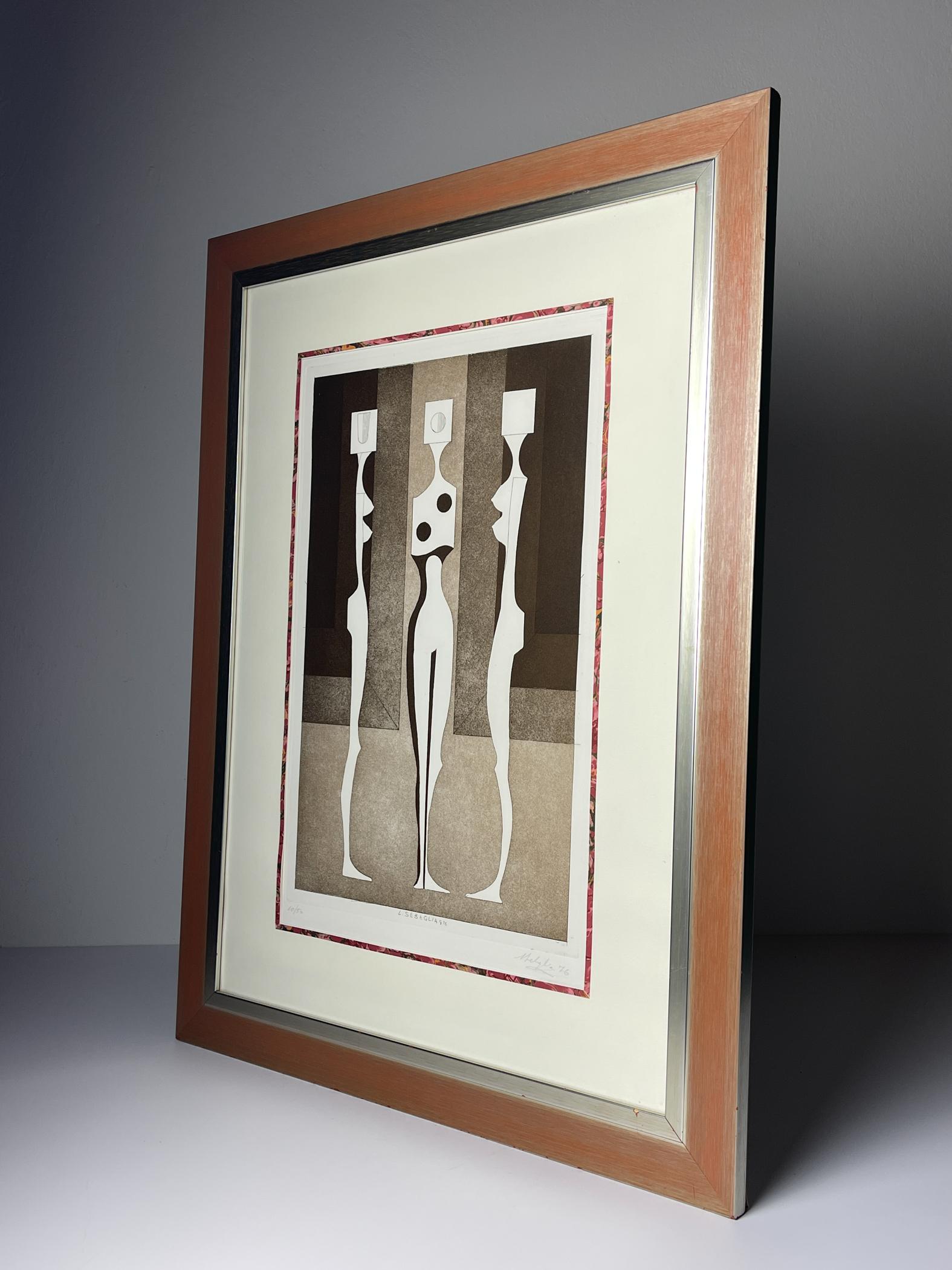 Lithographie 10/50 in limitierter Auflage von Luciano Sebeglia, Italien, 1976 im Angebot 2