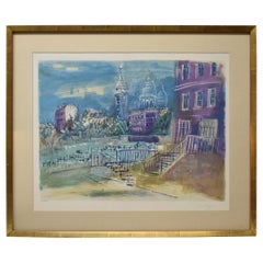 Lithographie en édition limitée 202/250 par Jean Dufy Montmartre Et La Basilique Du