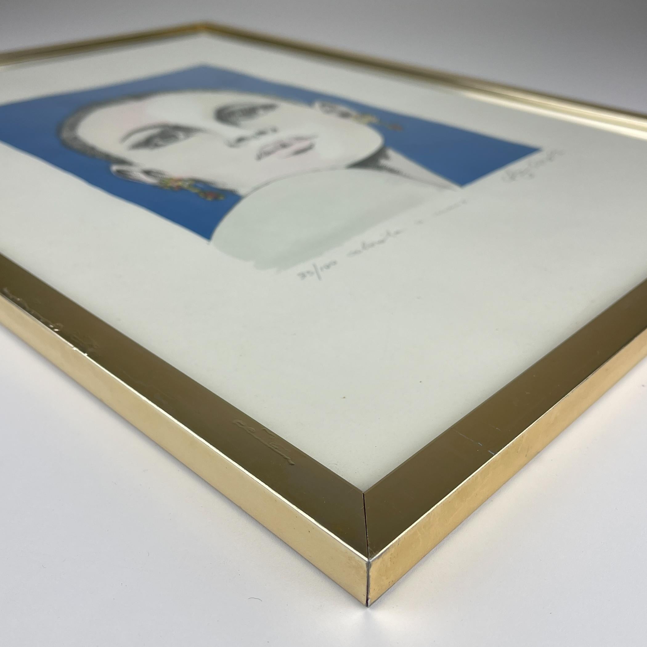 Lithographie Mädchenkopf in limitierter Auflage, handbemalt 33/100, Italien, 1977 im Angebot 9