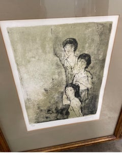 Lithographie de trois personnages de Jean Jansem