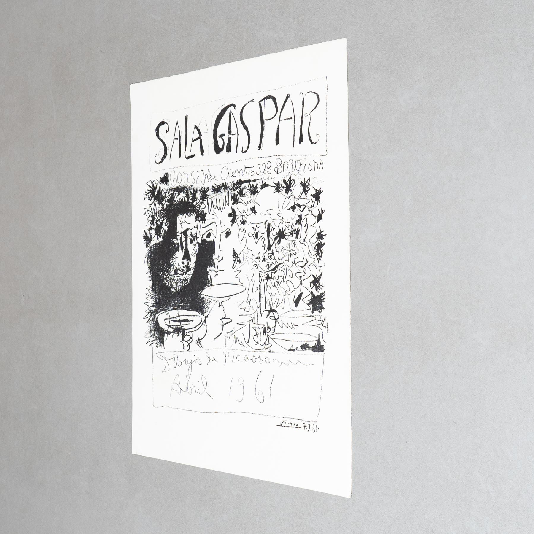 Lithographieplakat der Ausstellung Zeichnungen von Picasso in limitierter Auflage, Zeichnungen von Picasso, 1961 (Moderne der Mitte des Jahrhunderts) im Angebot