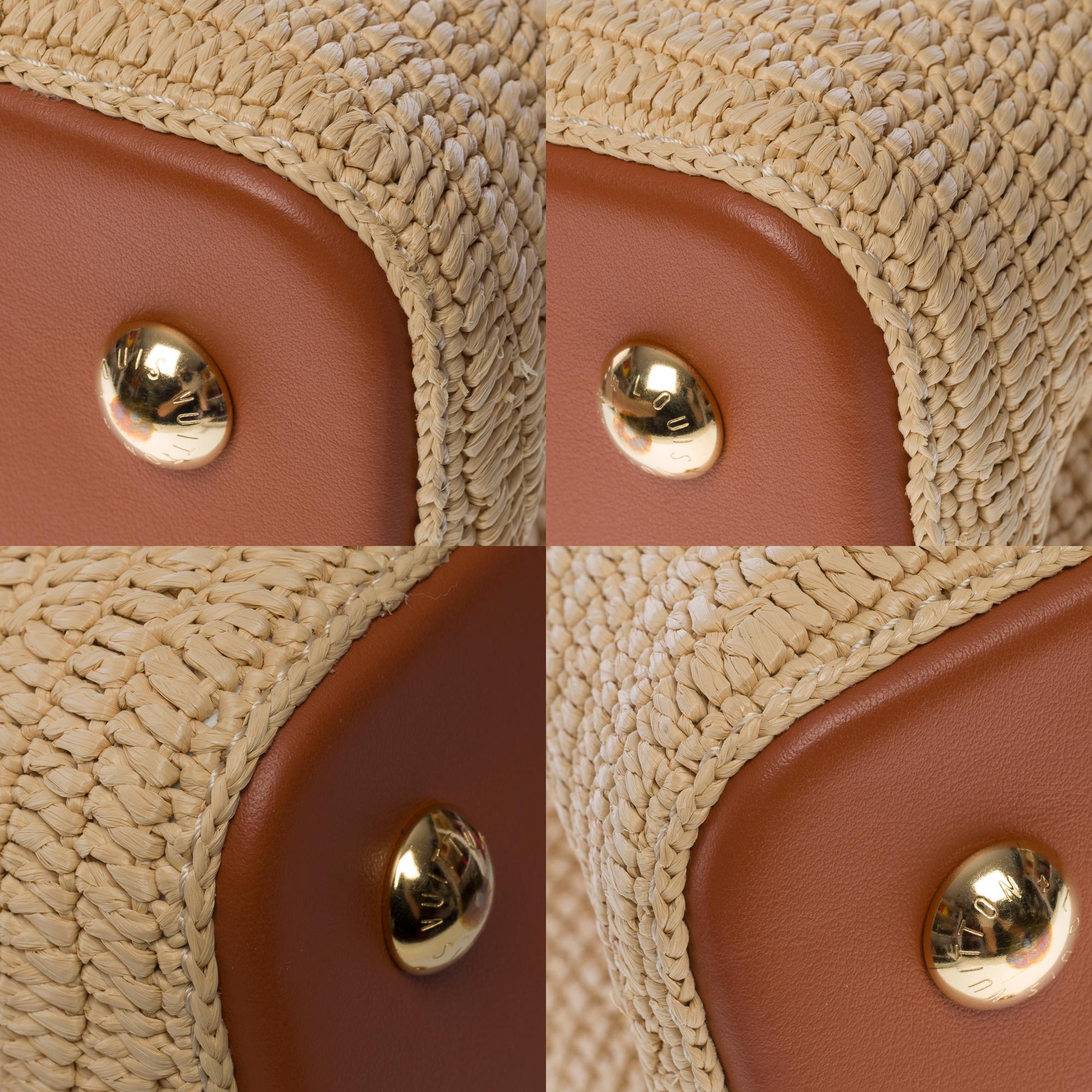 Limited Edition Louis Vuitton Capucines MM handbag strap in braided Raffia, GHW 3