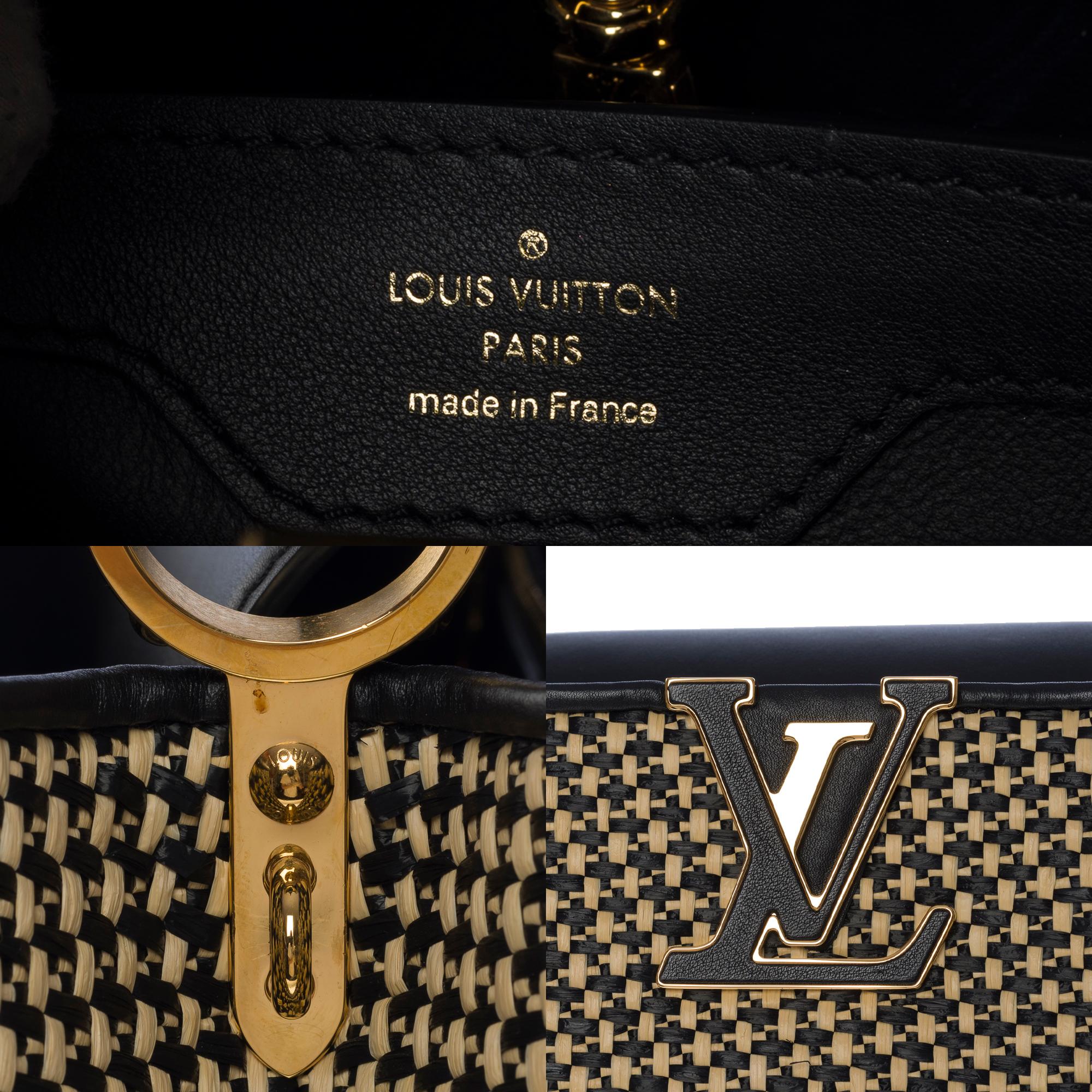Limited Edition Louis Vuitton Capucines MM handbag strap in braided Raffia, GHW 2