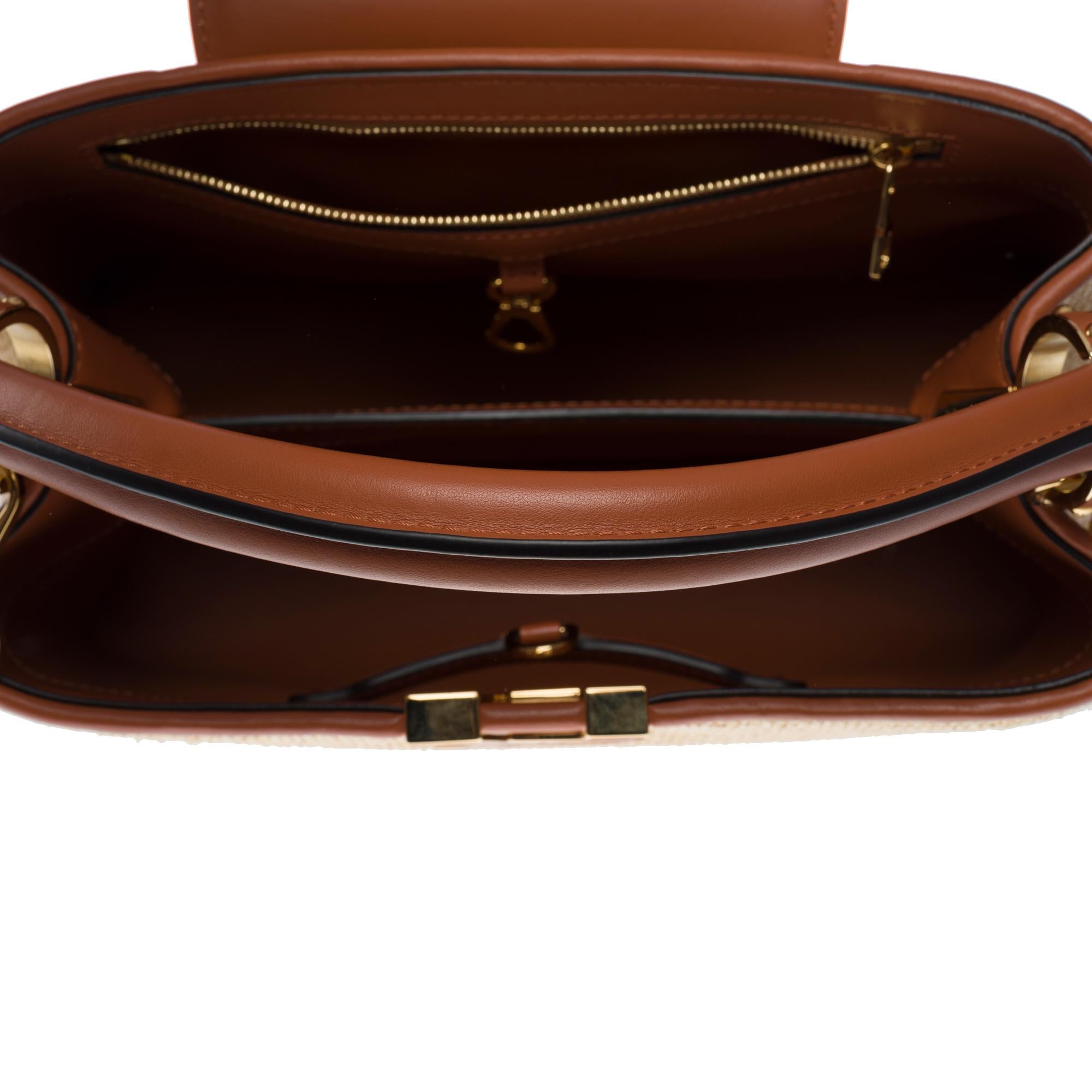 Limited Edition Louis Vuitton Capucines MM handbag strap in braided Raffia, GHW 1