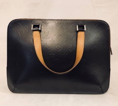 Limited Edition Louis Vuitton Gunmetal Monogram Mat Vernis Malden Bag BA1022