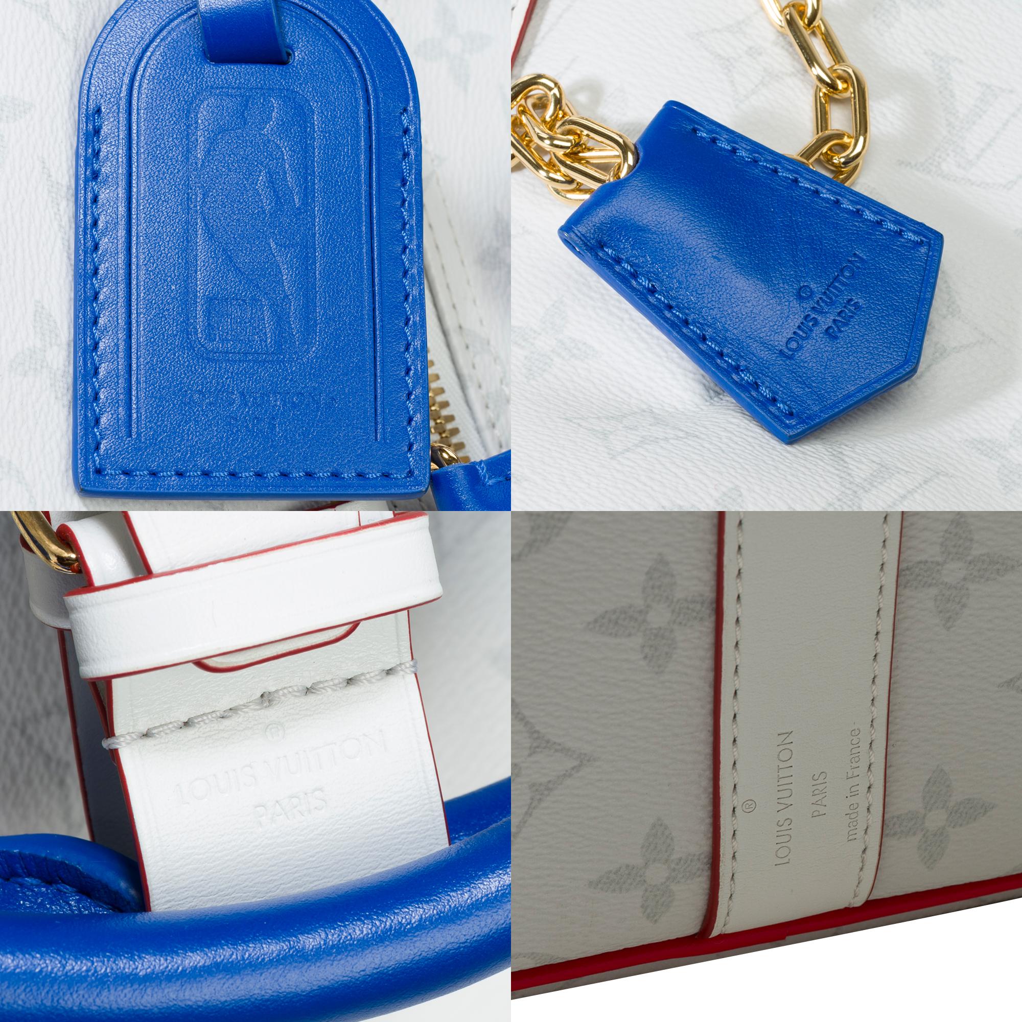 Limited edition Louis Vuitton Keepall 55 x NBA Travel bag in white leather, GHW 2