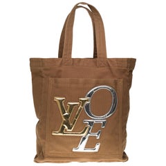 Limited Edition Louis Vuitton LOVE Tote in khaki canvas