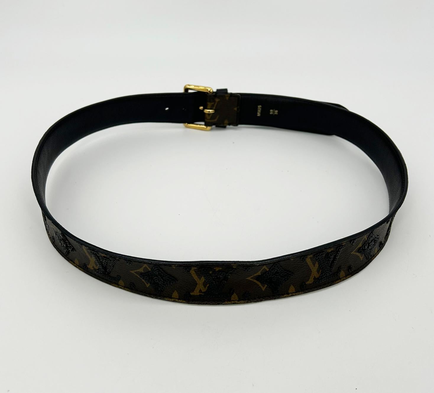 Limited Edition Louis Vuitton Monogram Sequin Eclipse Belt For Sale 3