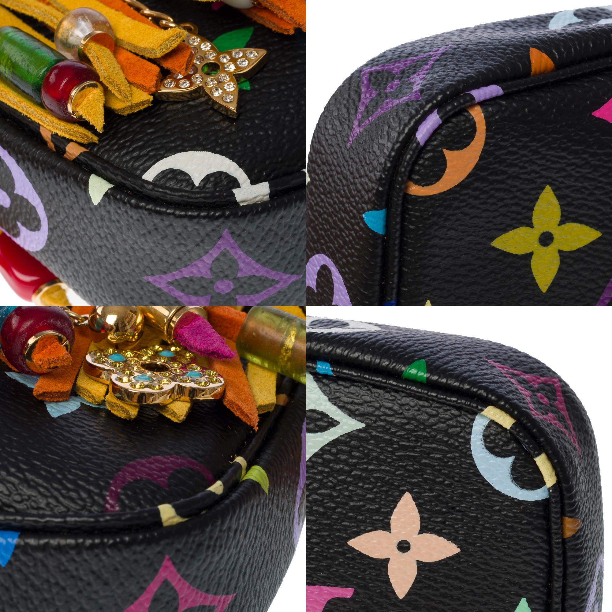 Limited Edition Louis Vuitton Murakami Multicolor Bucket Frange Bucket Bag, GHW For Sale 10