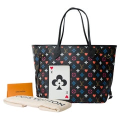 Used Limited Edition Louis Vuitton Neverfull "Game On" in black canvas