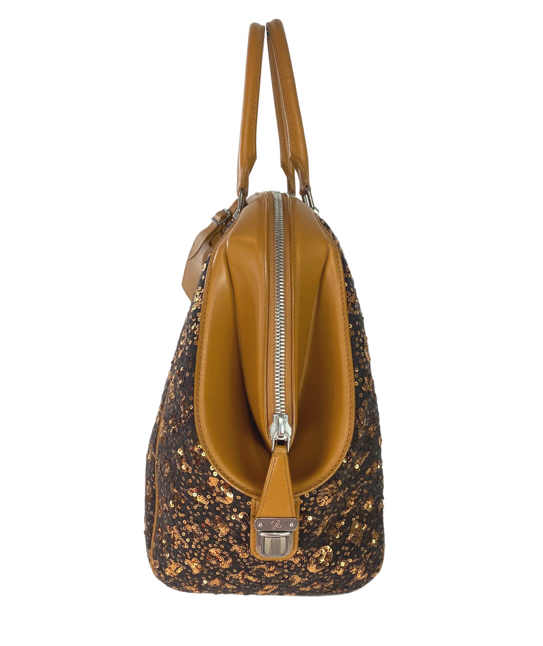 Brown Limited Edition Louis Vuitton North South Sunshine Express Sequin Bag