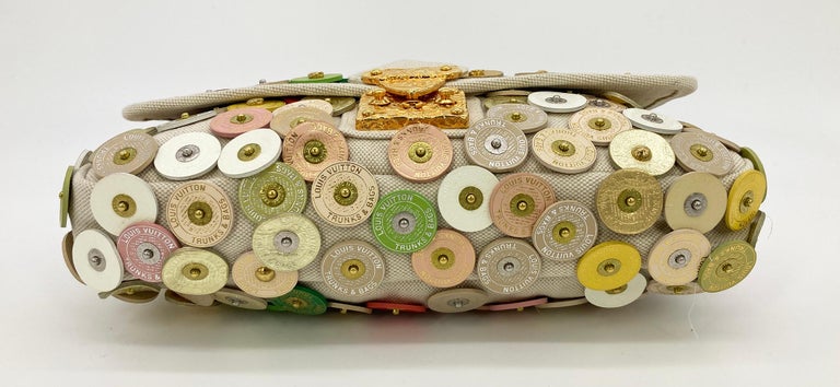 Louis Vuitton Limited Edition Beige Canvas Button Bag with